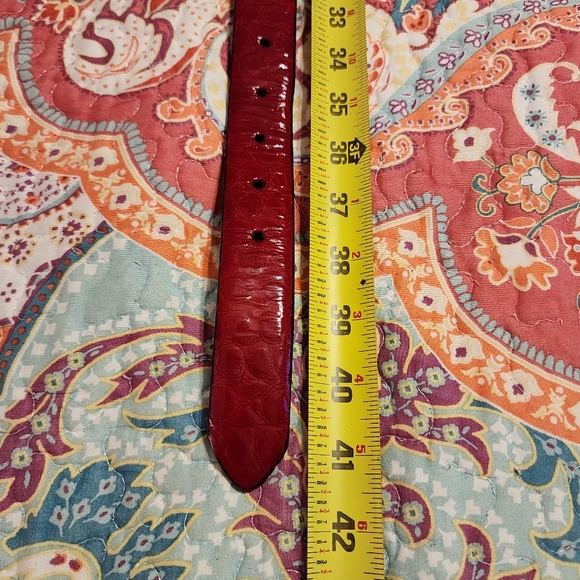 Vintage Worth Red Patent Leather Belt | Size Large main image 5